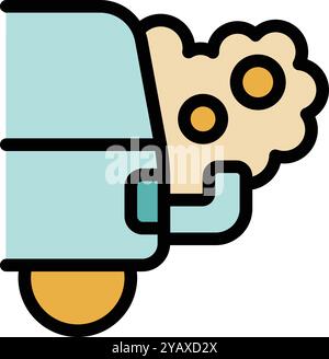 Dieser Vektor zeigt ein Auto, das giftige Gasblasen ausgibt, die die Luftverschmutzung von Fahrzeugen darstellen Stock Vektor