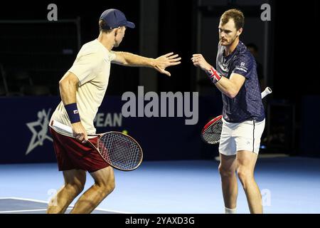 Antwerpen, Belgien. Oktober 2024. Die Briten Jamie Murray und der Australier John Peers wurden während eines Tennisspiels im Achtelfinale des Doppel-Wettbewerbs beim ATP European Open Tennis Turnier in Antwerpen am Mittwoch, den 16. Oktober 2024, dargestellt. BELGA FOTO DAVID PINTENS Credit: Belga News Agency/Alamy Live News Stockfoto