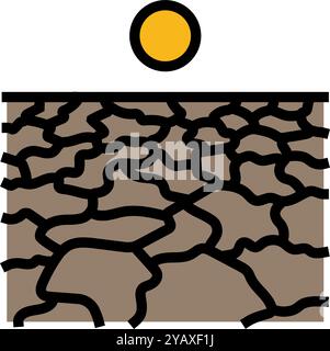 Trockenheit Wetter Naturphänomene Farbe Symbol Vektor Illustration Stock Vektor