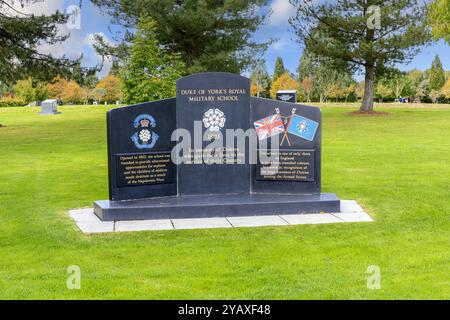 Das Denkmal der Royal Military School des Duke of York am National Memorial Arboretum in Alrewas bei Lichfield, Staffordshire, England, Großbritannien Stockfoto