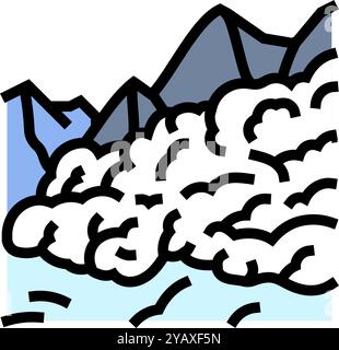 Lawinenwetter natürliche Phänomene Farbe Icon Vektor Illustration Stock Vektor
