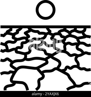Trockenheit Wetter Naturphänomene Linie Symbol Vektor Illustration Stock Vektor