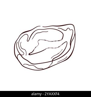 Fleisch-Rindsteak-Logo im Line-Art-Stil. Perfekt für Metzgereien, Lebensmittelverpackungen, Restaurantmenü, Grilldesign. Isoliert auf weißem Hintergrund. Stock Vektor