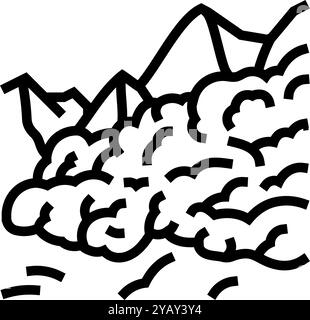 Lawinenwetter natürliche Phänomene Linie Symbol Vektor Illustration Stock Vektor