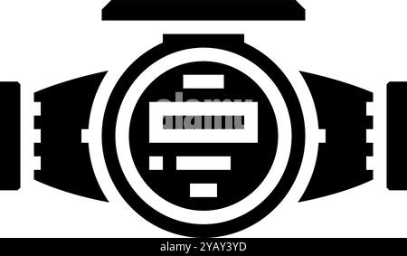 Anzeige Wassersparendes Glyphen-Symbol Vektor-Illustration Stock Vektor