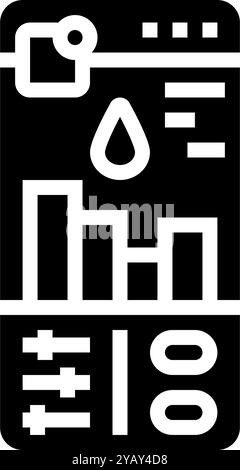 Speichern der App Wasserglyphe Symbol Vektor Illustration Stock Vektor