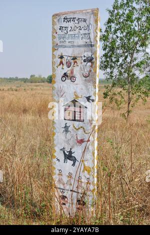 Indien, Orissa, Chhattisgarh, Jagdalpur, Begräbnis monument Stockfoto