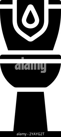 Effiziente Toilette Wasser sparende Glyphe Symbol Vektor Illustration Stock Vektor