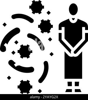 Sexuell übertragene Infektionen Glyphe-Symbol-Vektor-Illustration Stock Vektor