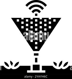 Intelligente Bewässerung Wassereinsparung Glyphe Symbol Vektor Illustration Stock Vektor
