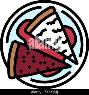 Käsekuchen rohe Foodist Farbe Symbol Vektor Illustration Stock Vektor