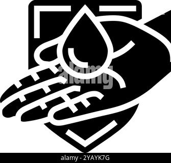 Wasser sparen Wassereinsparung Glyphe Symbol Vektor Illustration Stock Vektor