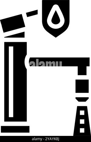 Speichern Wasserhahn Wasser Glyphe Symbol Vektor Illustration Stock Vektor