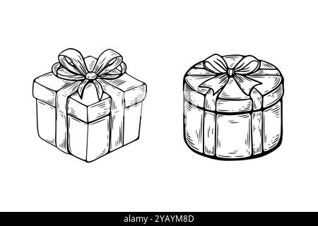 Vektorskizze im Vintage-Stil, Gravur, Linienzeichnung schwarz-weiß Geschenk. Stock Vektor