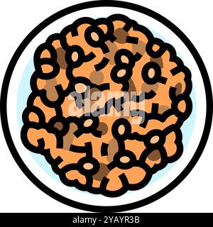 Granola roh Foodist Farbe Symbol Vektor Illustration Stock Vektor