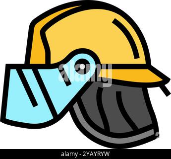 Feuerwehrhelm Wildbrand Katastrophe Farbe Symbol Vektor Illustration Stock Vektor