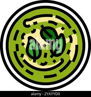 Suppe roh Foodist Farbe Symbol Vektor Illustration Stock Vektor