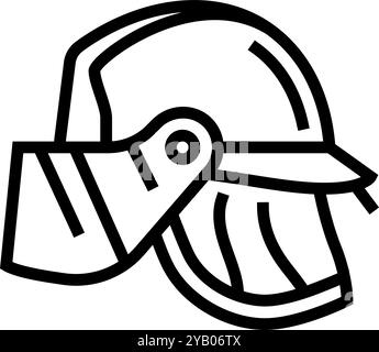 Feuerwehrhelm Wildbrand Katastrophenlinie Icon Illustration Stock Vektor