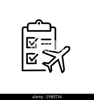 Vektorlinie Für Reiseplan. Design. Symbol für Web und Mobilgeräte Stock Vektor