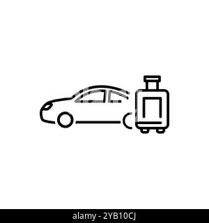 Symbol für Auto, Gepäck, Reise. Einfache Zeile, umreißen Illustrationselemente von Urlaubssymbolen für ui und ux, Website oder mobile Anwendung Stock Vektor