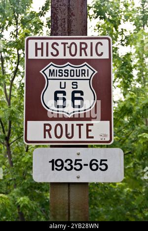 Route 66 Missouri Schild 1935-1965 Stockfoto