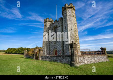 Hiorne Tower im Arundel Park, Arundel, West Sussex, England, Großbritannien. Stockfoto