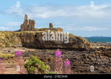 Die Ruinen von Newark Castle auf dem Fife Coastal Path in der Nähe von St Monans Fife Schottland Stockfoto