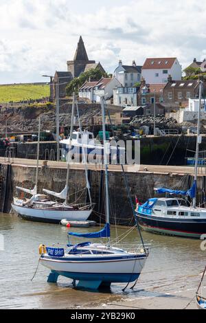 St. Monans Hafen und Kirk (Kirche) an der Fife Coast. Stockfoto