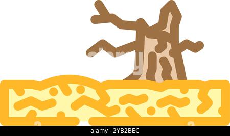 Trockenheit natürliche Phänomene Farbe Icon Vektor Illustration Stock Vektor