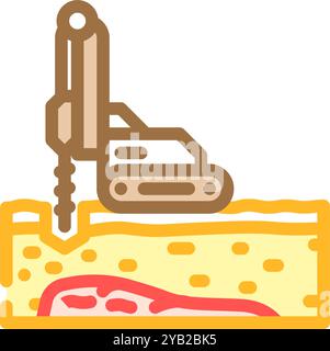 Bohren geothermischer Energie Farbe Symbol Vektor Illustration Stock Vektor