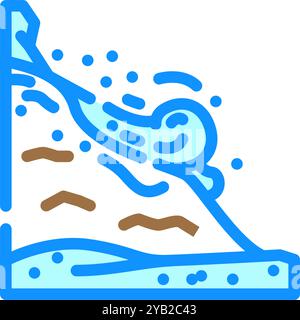 Lawinennatürliches Phänomen Farbe Icon Vektor Illustration Stock Vektor