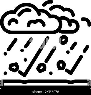 Hagelsturm natürliche Phänomene Linie Symbol Vektor Illustration Stock Vektor