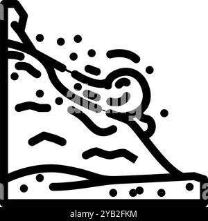 Lawinen natürliche Phänomene Linie Symbol Vektor Illustration Stock Vektor