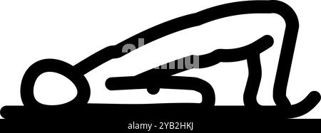 Brücke Pose setu Bandhasana Yoga Linie Symbol Vektor Illustration Stock Vektor