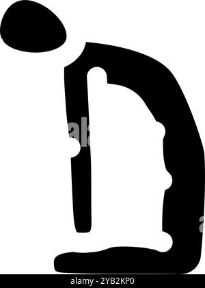 Kamel Pose Ustrasana Yoga Glyph Icon Vektor Illustration Stock Vektor