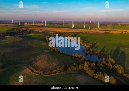 Lietzen, Deutschland. Oktober 2024. Der Sonnenuntergang scheint mit einem einzigen Kastanienbaum auf einem Feld im Osten Brandenburgs über die Landschaft und spiegelt sich in der Motorhaube eines Autos wider. Quelle: Patrick Pleul/dpa/Alamy Live News Stockfoto