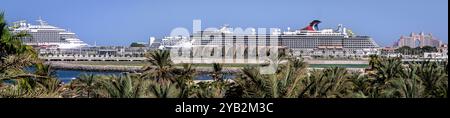 Dubai: Kreuzfahrtschiffe am Pier. - Unweit des Strandes Jumeirah Beach im exklusiven Stadtteil Marina Bay von Dubai haben einen Pier der künstlich Stockfoto