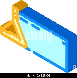 Isometrische Isometrie-Symbolvektorillustration für Hochwasserbarriere Stock Vektor