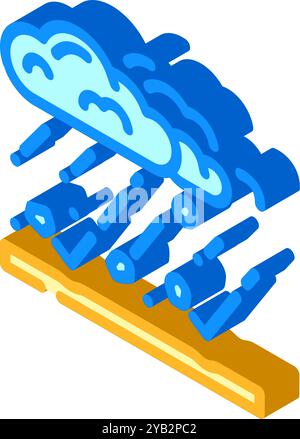 Hagelsturm natürliche Phänomene isometrische Icon Vektor Illustration Stock Vektor