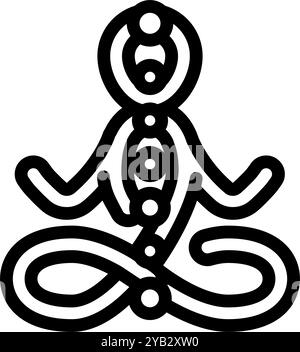 Chakras ayurveda Linie Symbol Vektor Illustration Stock Vektor