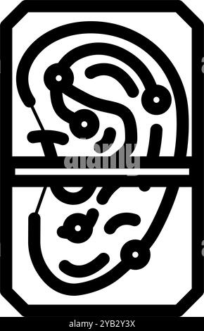 Abbildung des Symbols für die Ohrerkennung Stock Vektor