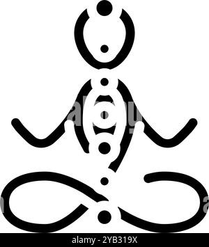 Chakras ayurveda Glyphe Icon Vektor Illustration Stock Vektor