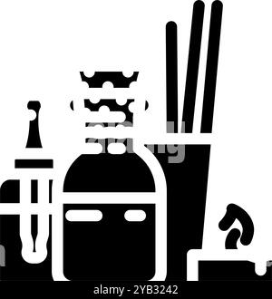Aromatherapie ayurveda Glyphe Icon Vektor Illustration Stock Vektor