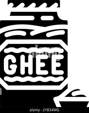 Ghee ayurveda Glyphe Icon Vektor Illustration Stock Vektor
