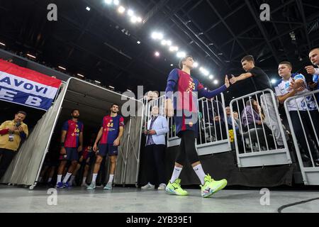 Zagreb, Kroatien. Oktober 2024. Domen Makuc von Barca wird vor dem fünften Spiel der EHF Champions League Gruppe B zwischen dem HC Zagreb und Barca am 16. Oktober 2024 in Zagreb eingeführt. Foto: Igor Kralj/PIXSELL Credit: Pixsell/Alamy Live News Stockfoto