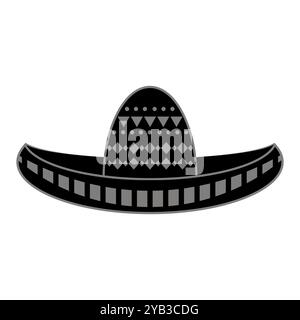 Vektor mexikanischer Sombrero mit Maracas. Cinco de Mayo Symbol isoliert auf weißem Hintergrund. Stock Vektor