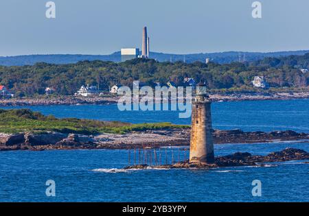 RAM Island Ledge, Lighthouse, Portland, Maine, USA Stockfoto