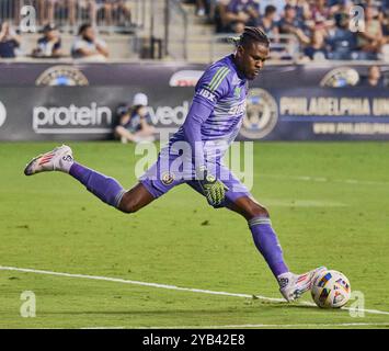 CHESTER, PA, USA - 28. AUGUST 2024: MLS-Spiel zwischen Philadelphia Union und Columbus Crew im Subaru Park. ***NUR REDAKTIONELLE VERWENDUNG*** Stockfoto