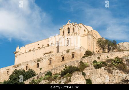 Blick auf die alte Kirche San Matteo in Scicli, Provinz Ragusa, Ostsizilien Stockfoto