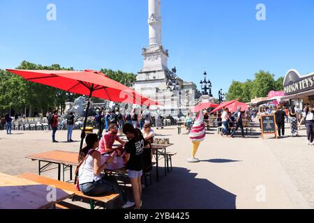 Denkmal für die Girondine und Brunnen der Girondine am Place des Quinconces in Bordeaux. Bordeaux, Gironde, Nouvelle Aquitaine, Frankreich, Europa Stockfoto